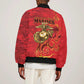Montford Point Marines Sleeve Zip Bomber Jacket Flame Fire Military Red Camo