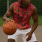 Montford Point Marines Sleeveless Hoodie Flame Fire Military Red Camo