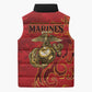 Montford Point Marines Sleeveless Puffer Jacket Flame Fire Military Red Camo