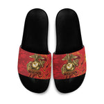 Montford Point Marines Slide Sandals Flame Fire Military Red Camo
