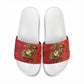 Montford Point Marines Slide Sandals Flame Fire Military Red Camo