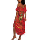 Montford Point Marines Summer Maxi Dress Flame Fire Military Red Camo