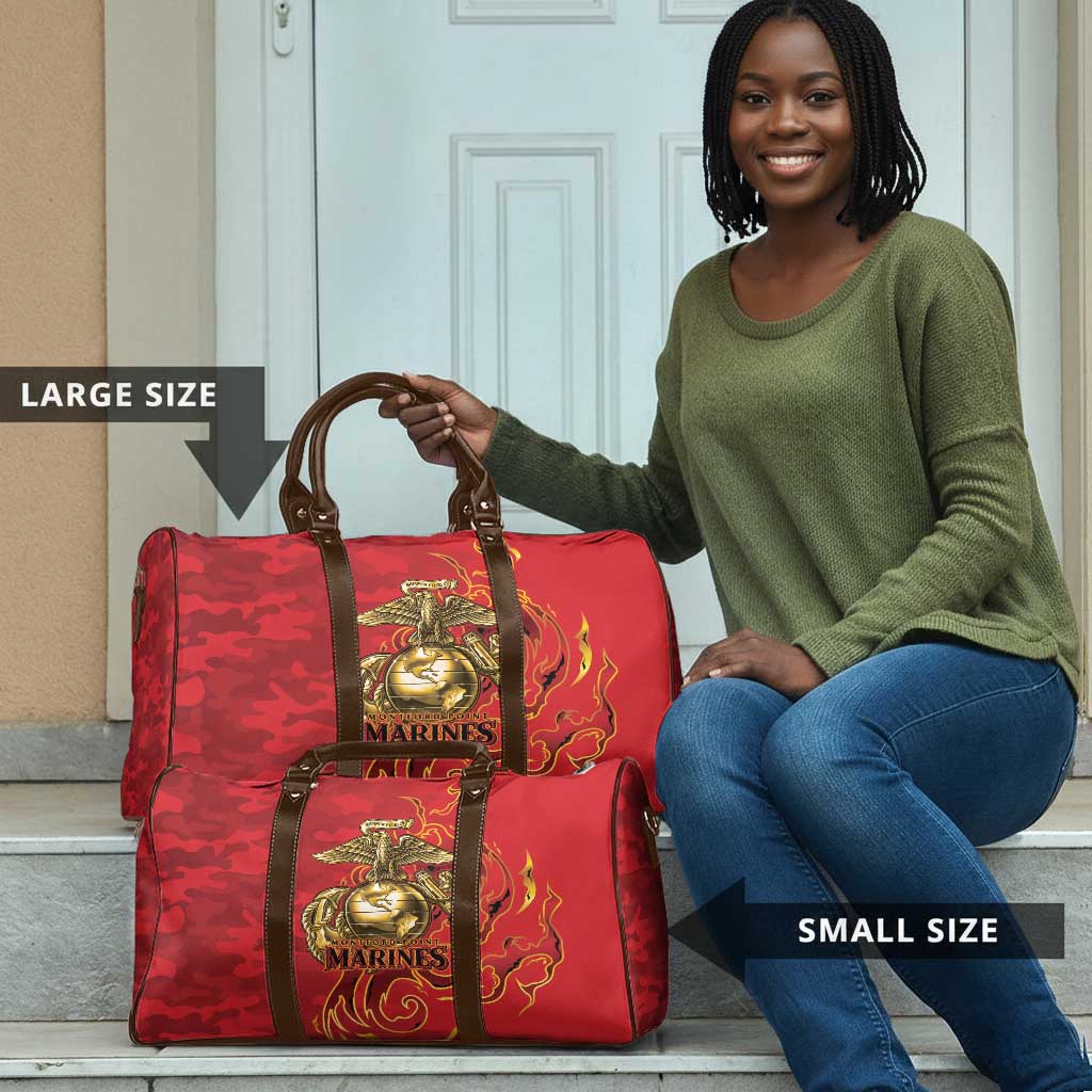 Montford Point Marines Travel Bag Flame Fire Military Red Camo