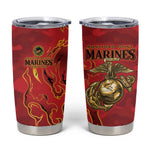 Montford Point Marines Tumbler Cup Flame Fire Military Red Camo