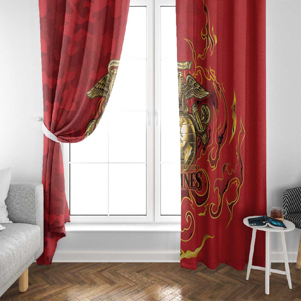 Montford Point Marines Window Curtain Flame Fire Military Red Camo