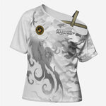 Montford Point Marines Cross Shoulder Shirt Flame Fire Military White Camo