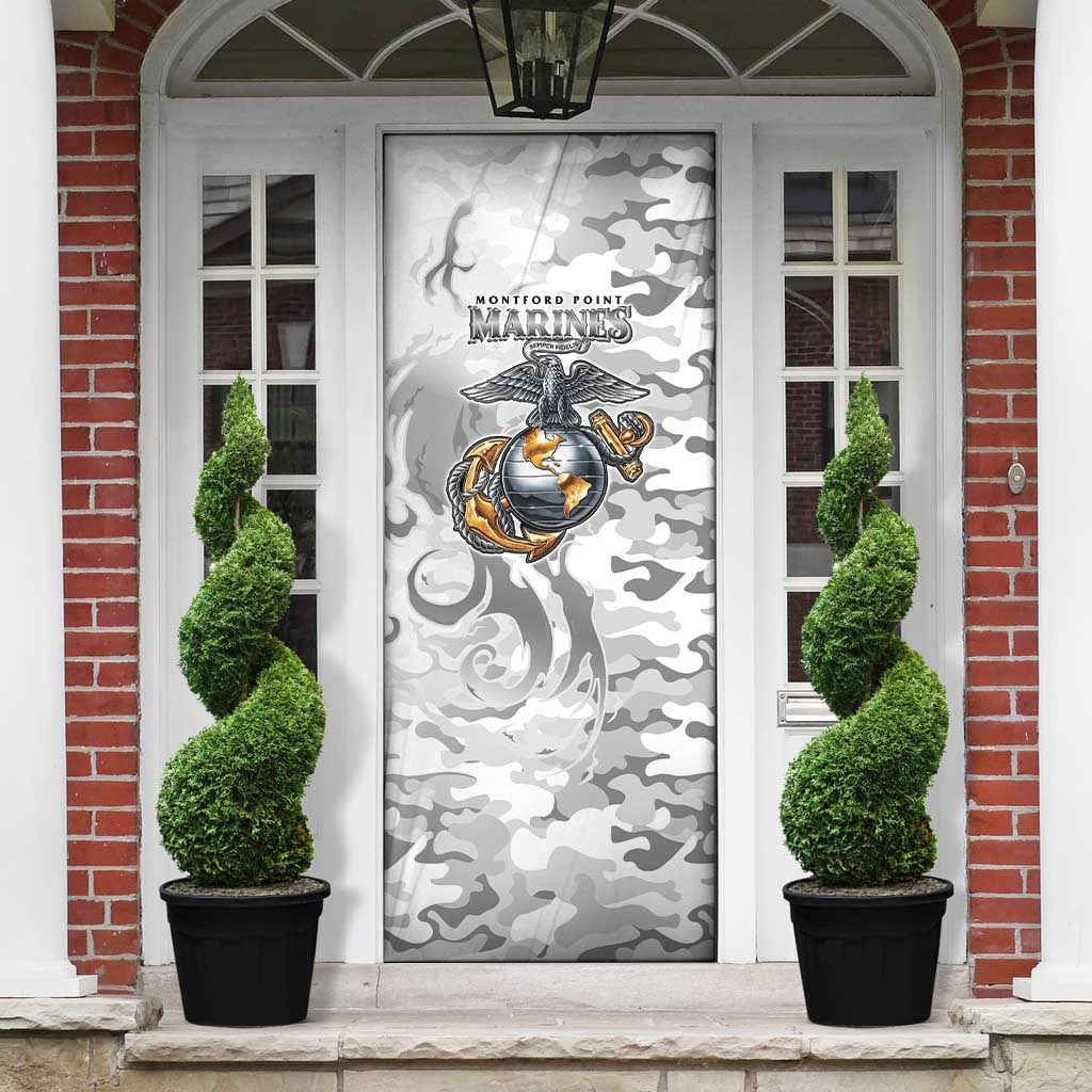 Montford Point Marines Door Cover Flame Fire Military White Camo
