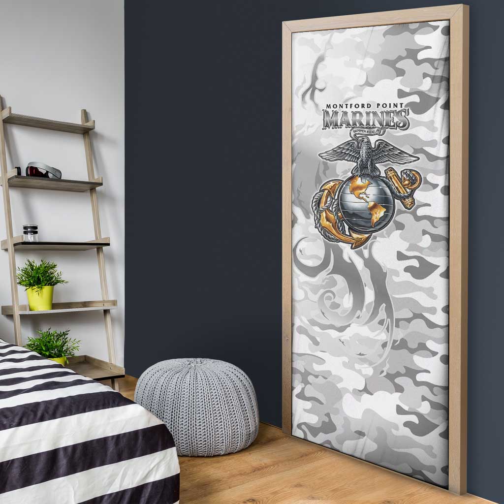 Montford Point Marines Door Cover Flame Fire Military White Camo