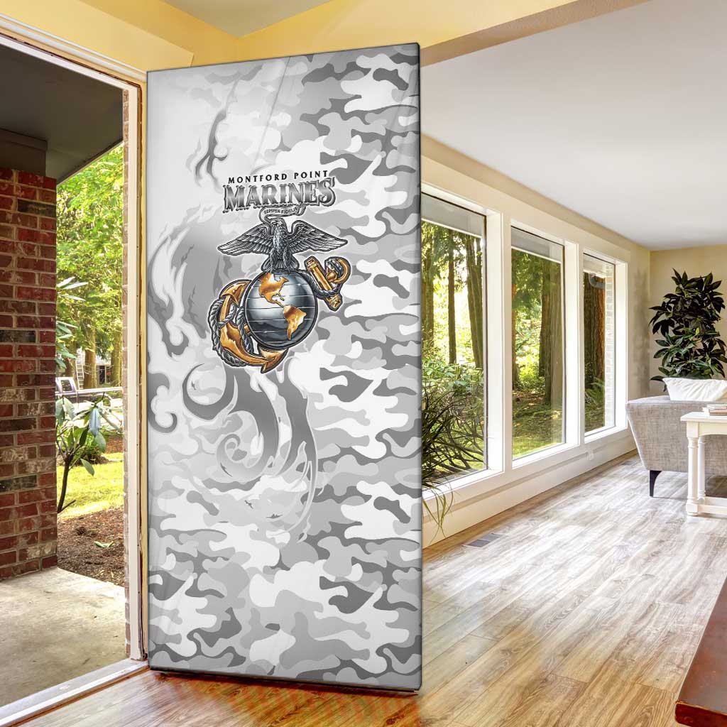 Montford Point Marines Door Cover Flame Fire Military White Camo