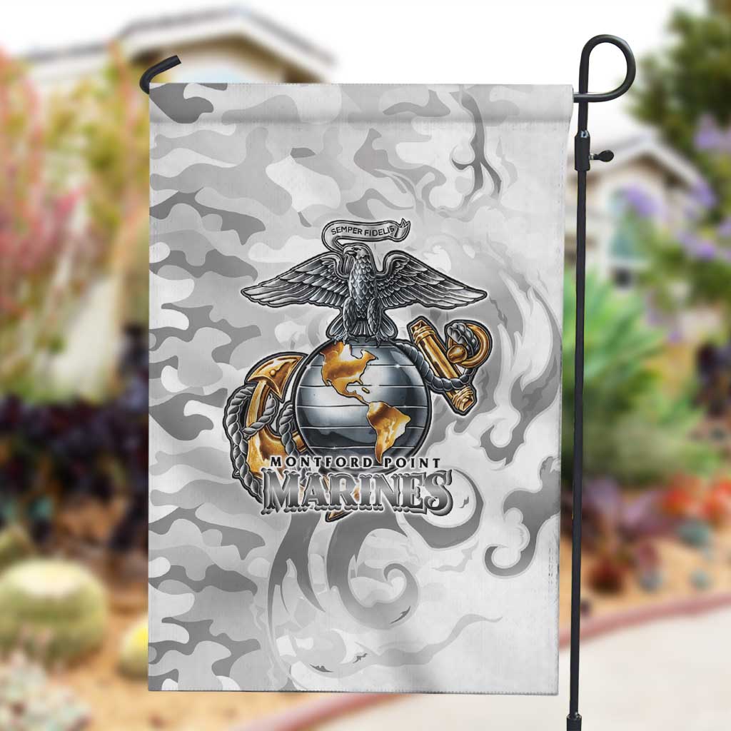Montford Point Marines Garden Flag Flame Fire Military White Camo