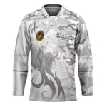 Montford Point Marines Hockey Jersey Flame Fire Military White Camo