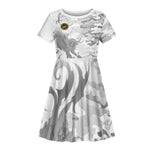 Montford Point Marines Kid Short Sleeve Dress Flame Fire Military White Camo