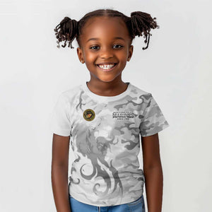 Montford Point Marines Kid T shirt Flame Fire Military White Camo