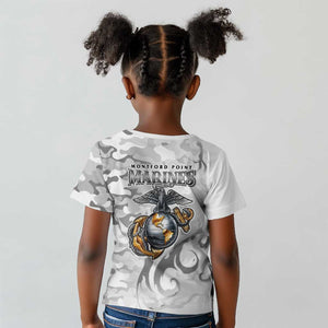 Montford Point Marines Kid T shirt Flame Fire Military White Camo