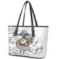 Montford Point Marines Leather Tote Bag Flame Fire Military White Camo
