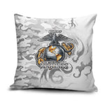Montford Point Marines Pillow Cover Flame Fire Military White Camo