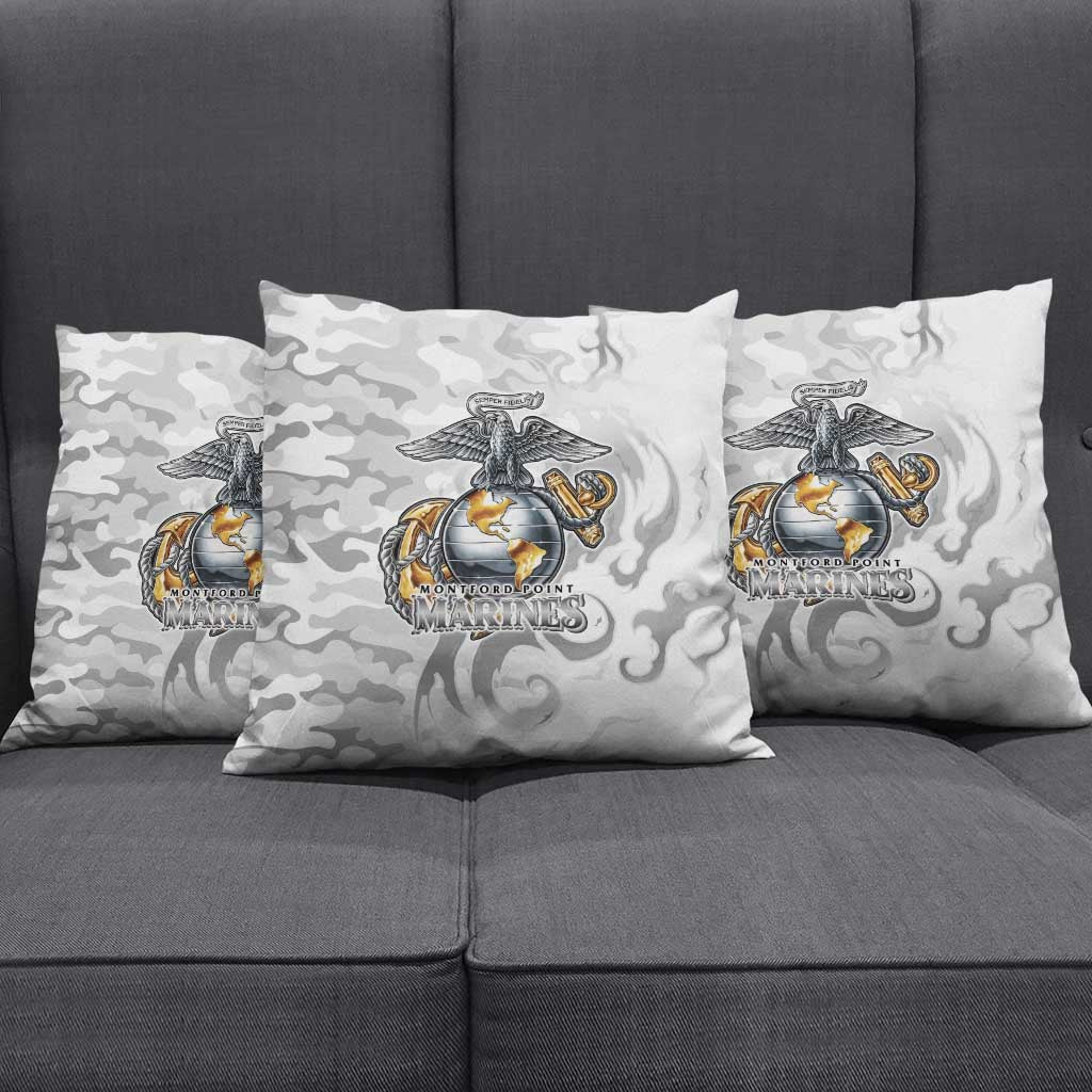 Montford Point Marines Pillow Cover Flame Fire Military White Camo