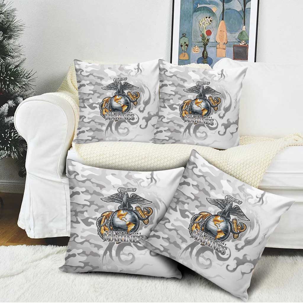 Montford Point Marines Pillow Cover Flame Fire Military White Camo