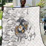 Montford Point Marines Quilt Flame Fire Military White Camo