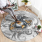 Montford Point Marines Round Carpet Flame Fire Military White Camo