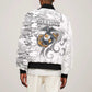 Montford Point Marines Sleeve Zip Bomber Jacket Flame Fire Military White Camo