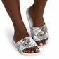 Montford Point Marines Slide Sandals Flame Fire Military White Camo