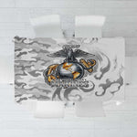 Montford Point Marines Tablecloth Flame Fire Military White Camo