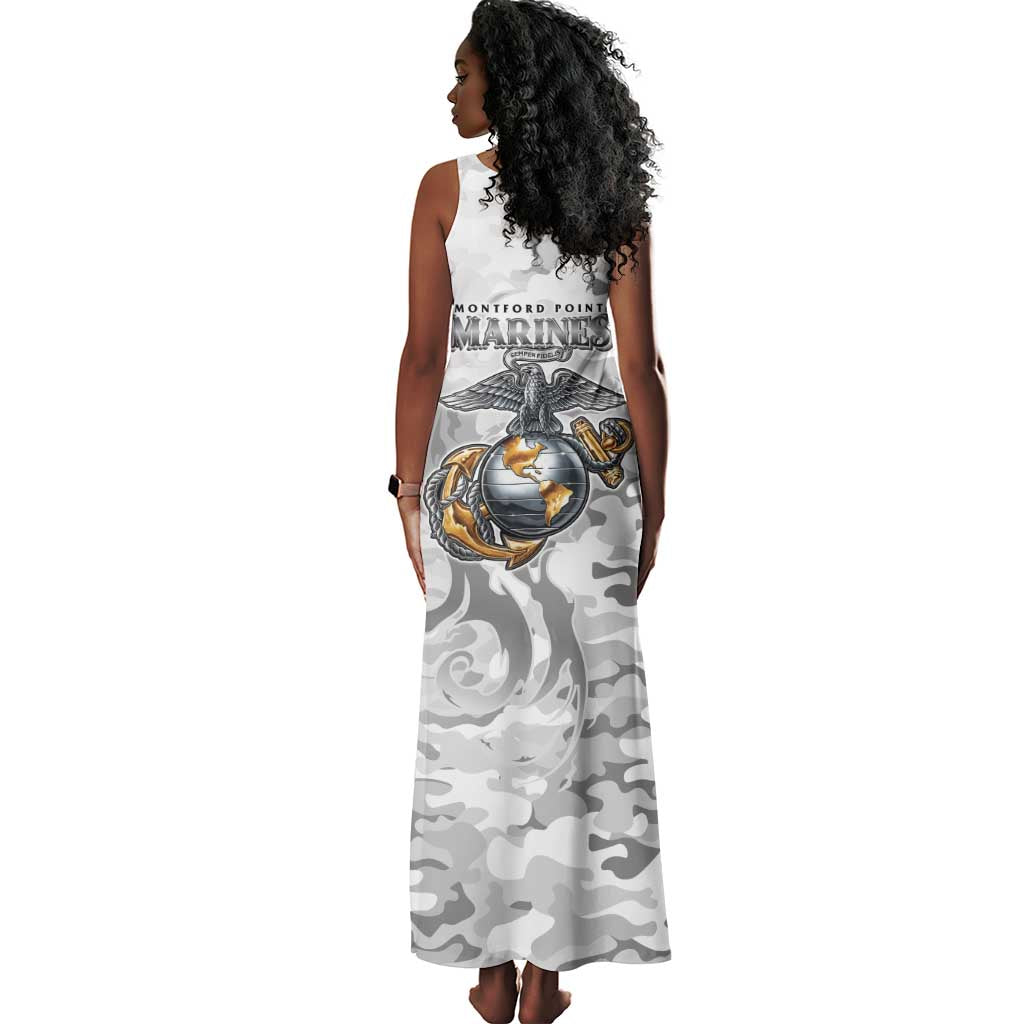 Montford Point Marines Tank Maxi Dress Flame Fire Military White Camo