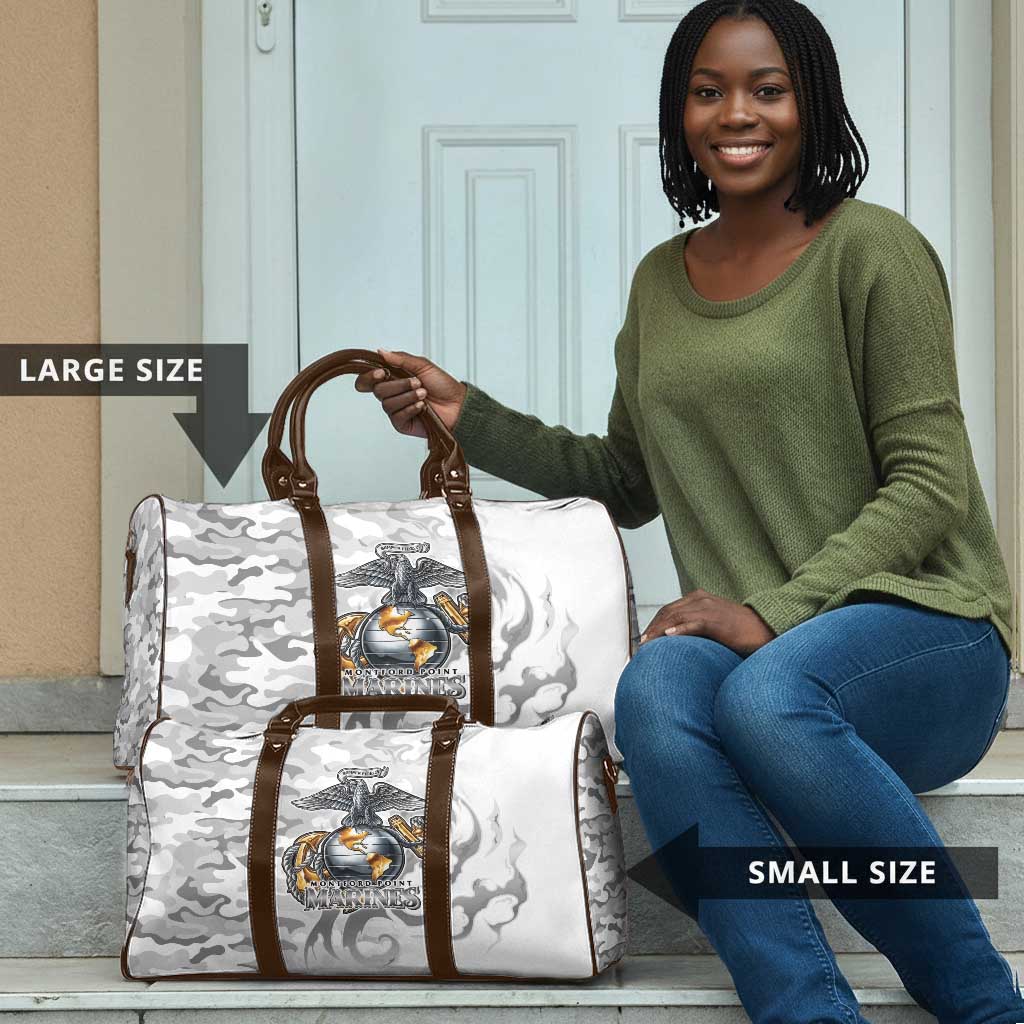 Montford Point Marines Travel Bag Flame Fire Military White Camo