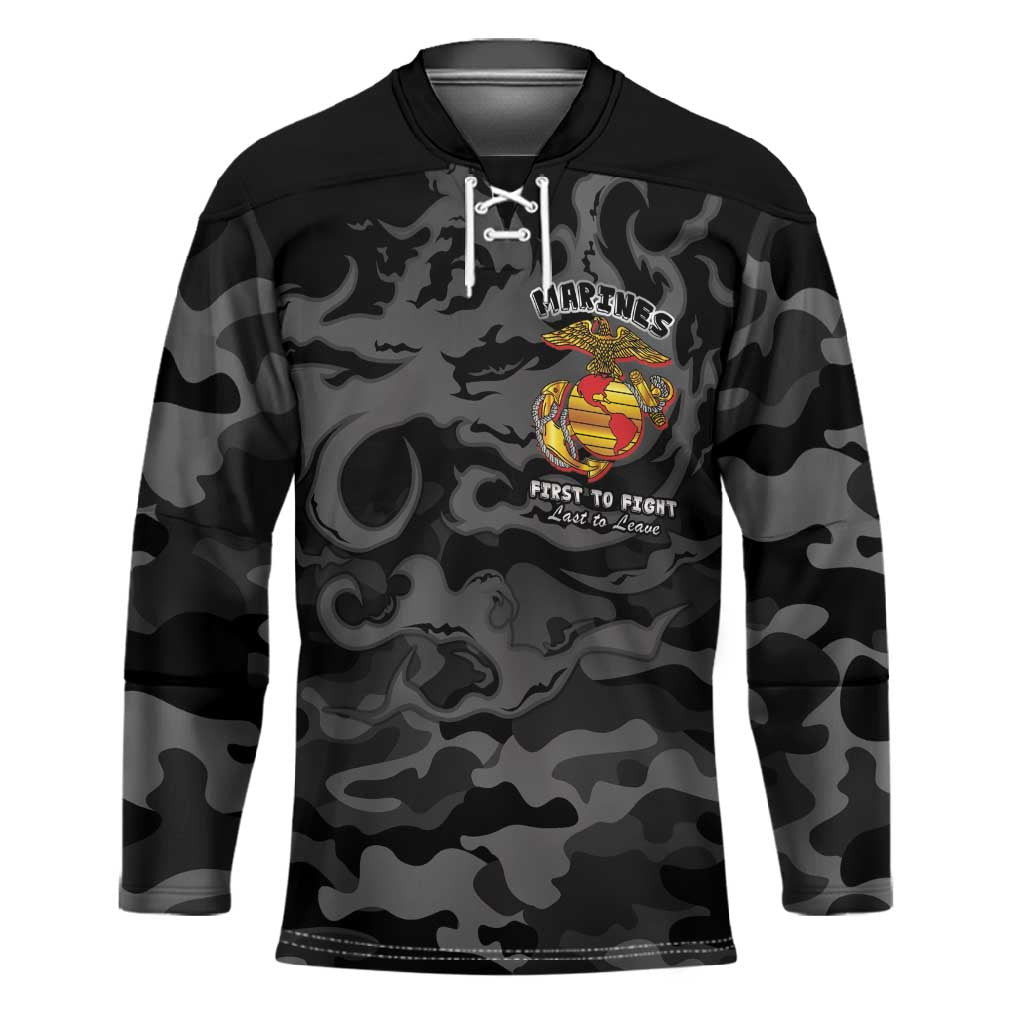 Montford Point Marines Hockey Jersey First To Fight Last to Leave