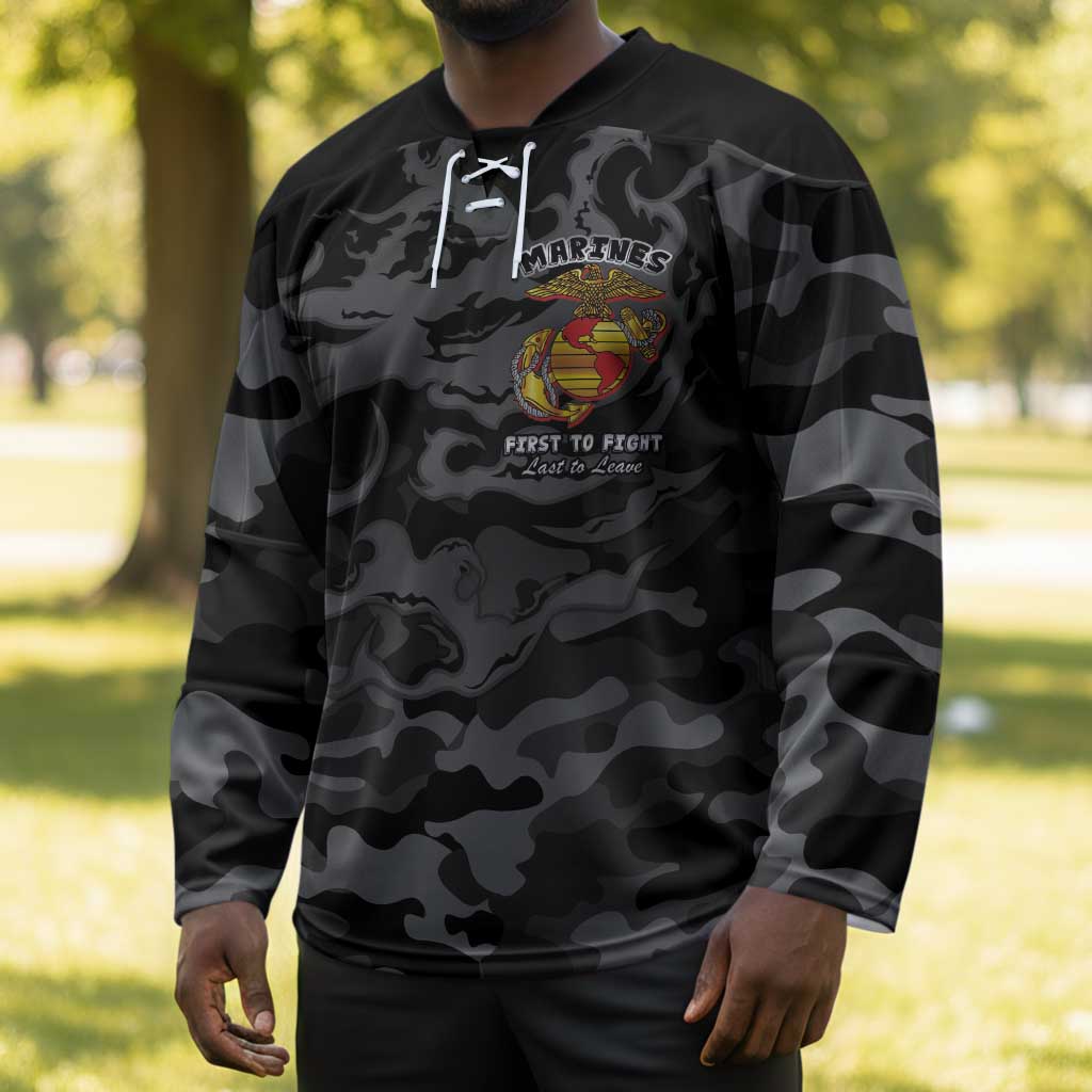 Montford Point Marines Hockey Jersey First To Fight Last to Leave