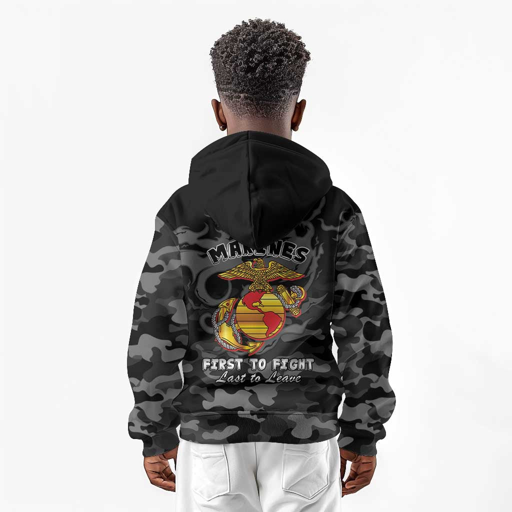 Montford Point Marines Kid Hoodie First To Fight Last to Leave