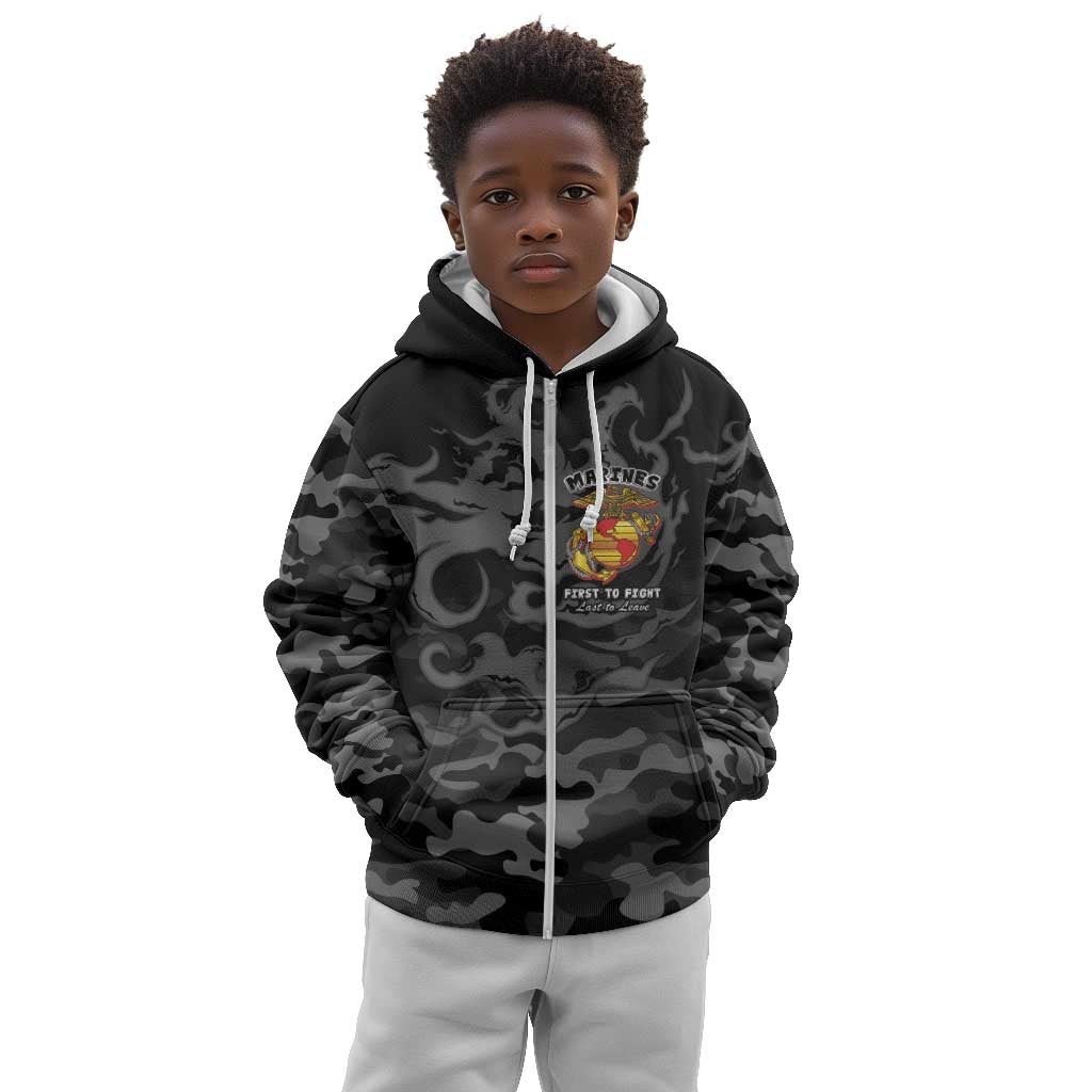 Montford Point Marines Kid Hoodie First To Fight Last to Leave