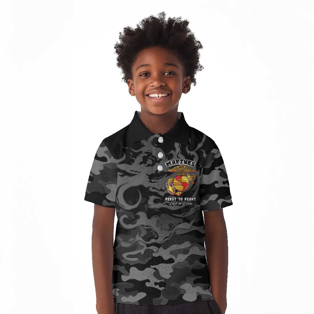 Montford Point Marines Kid Polo Shirt First To Fight Last to Leave