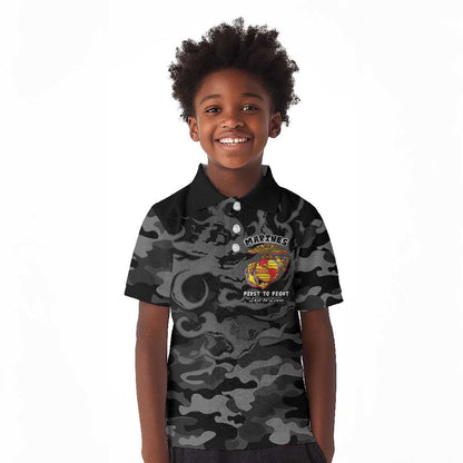 Montford Point Marines Kid Polo Shirt First To Fight Last to Leave