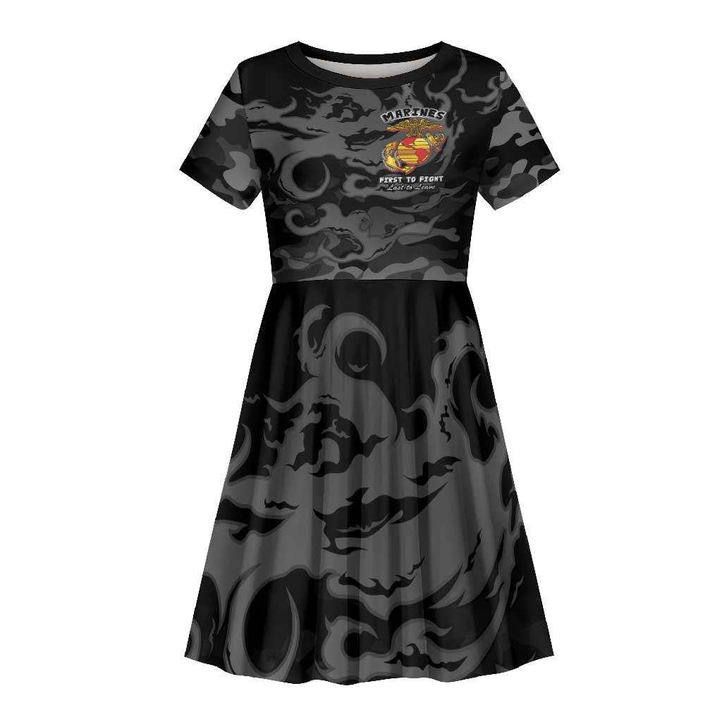 Montford Point Marines Kid Short Sleeve Dress First To Fight Last to Leave