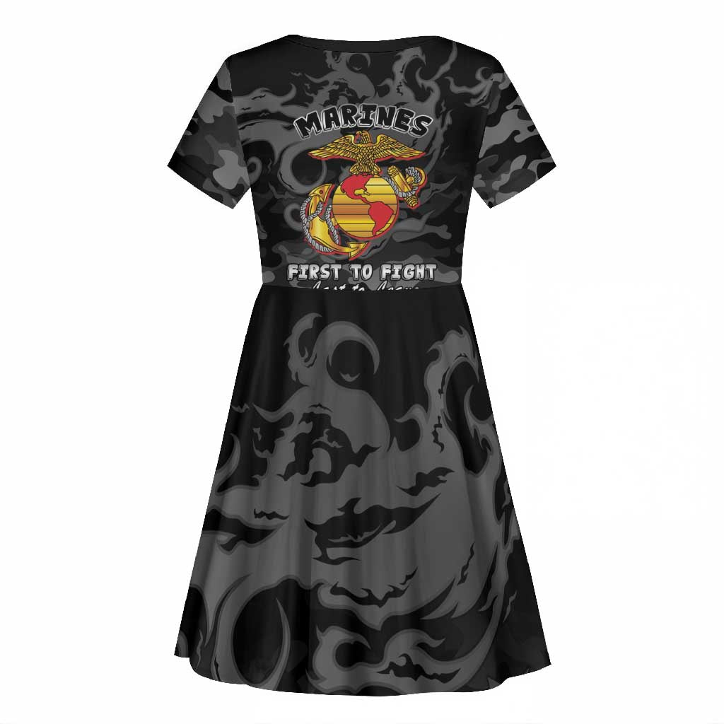 Montford Point Marines Kid Short Sleeve Dress First To Fight Last to Leave