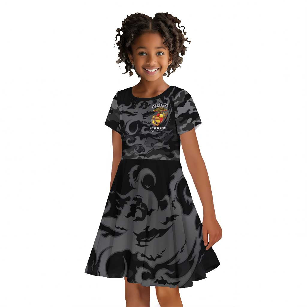 Montford Point Marines Kid Short Sleeve Dress First To Fight Last to Leave