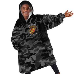 Montford Point Marines Kid Wearable Blanket Hoodie First To Fight Last to Leave