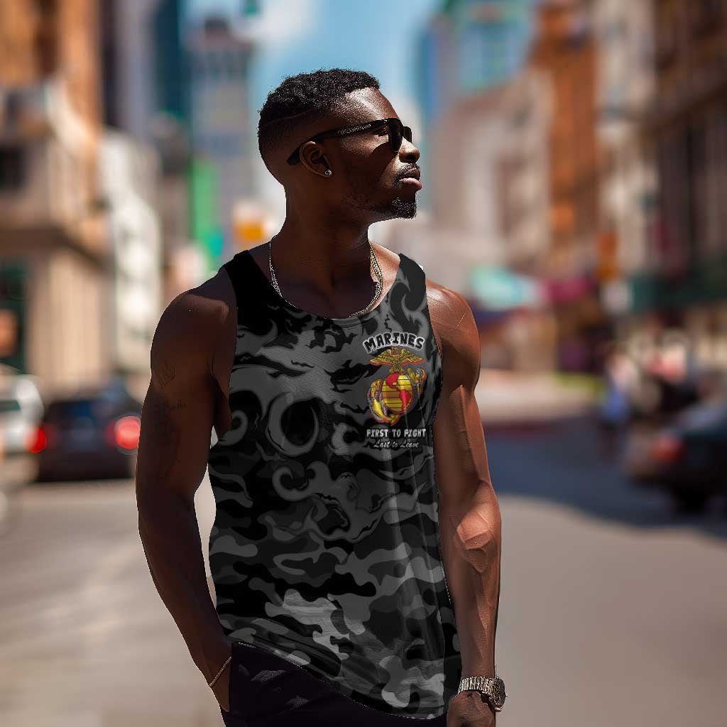 Montford Point Marines Men Tank Top First To Fight Last to Leave