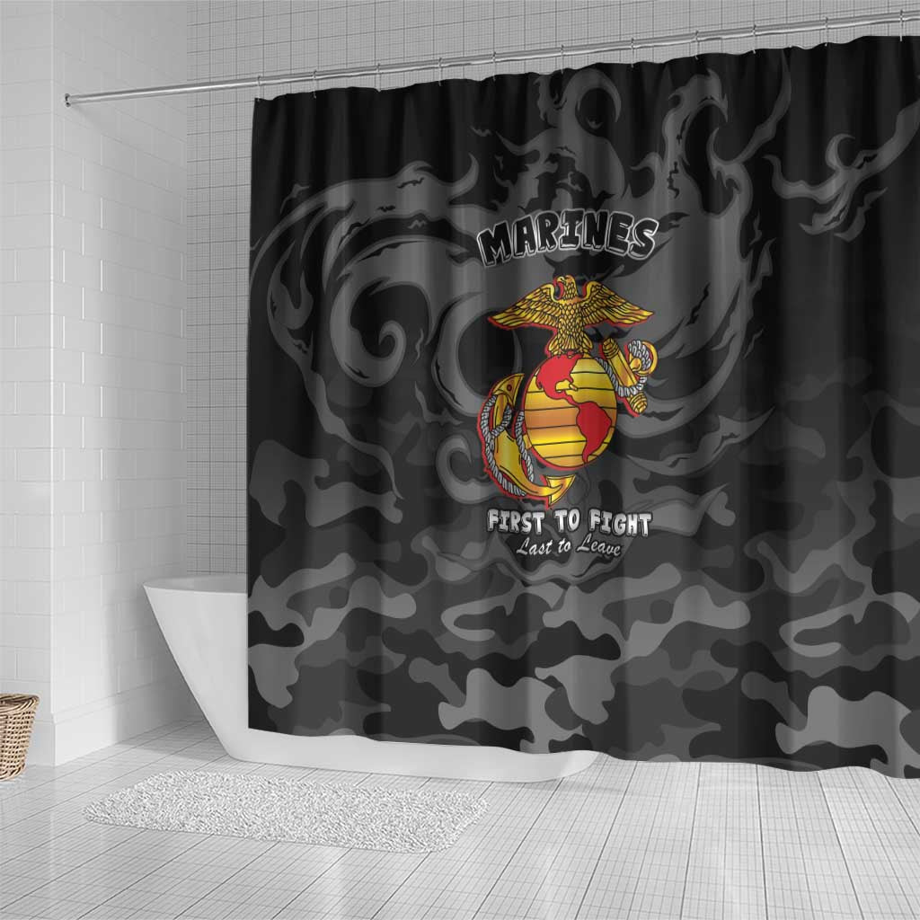 Montford Point Marines Shower Curtain First To Fight Last to Leave