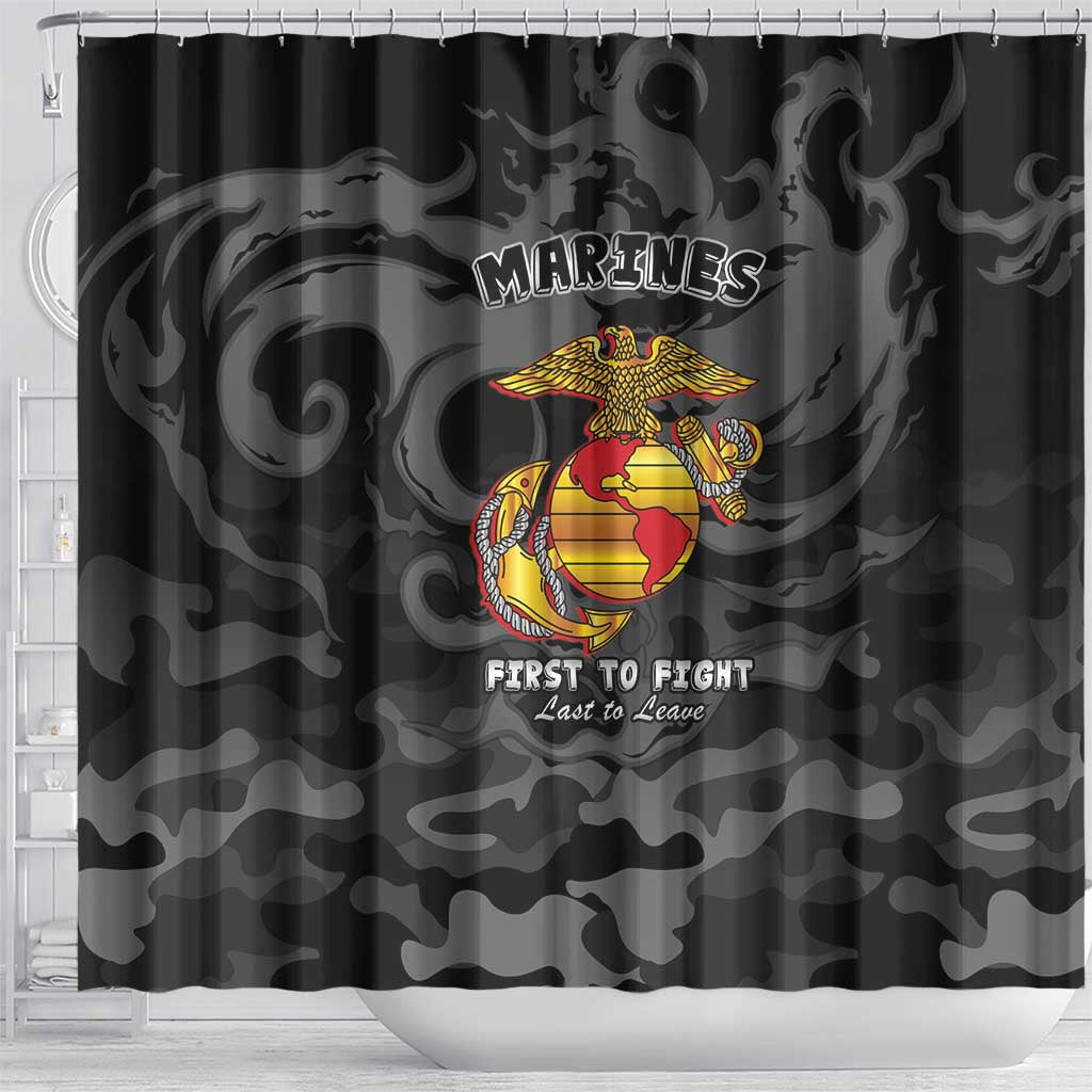 Montford Point Marines Shower Curtain First To Fight Last to Leave