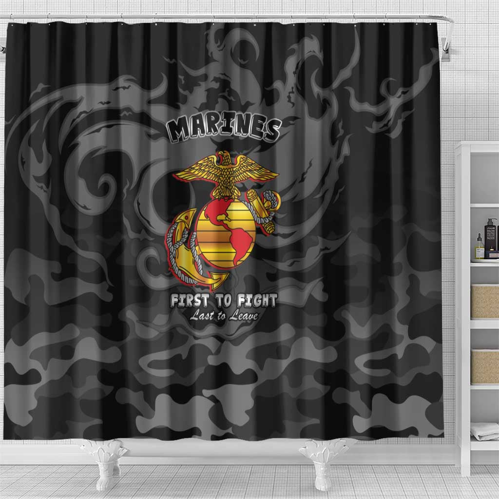 Montford Point Marines Shower Curtain First To Fight Last to Leave