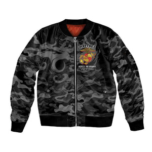 Montford Point Marines Sleeve Zip Bomber Jacket First To Fight Last to Leave