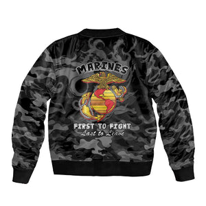 Montford Point Marines Sleeve Zip Bomber Jacket First To Fight Last to Leave