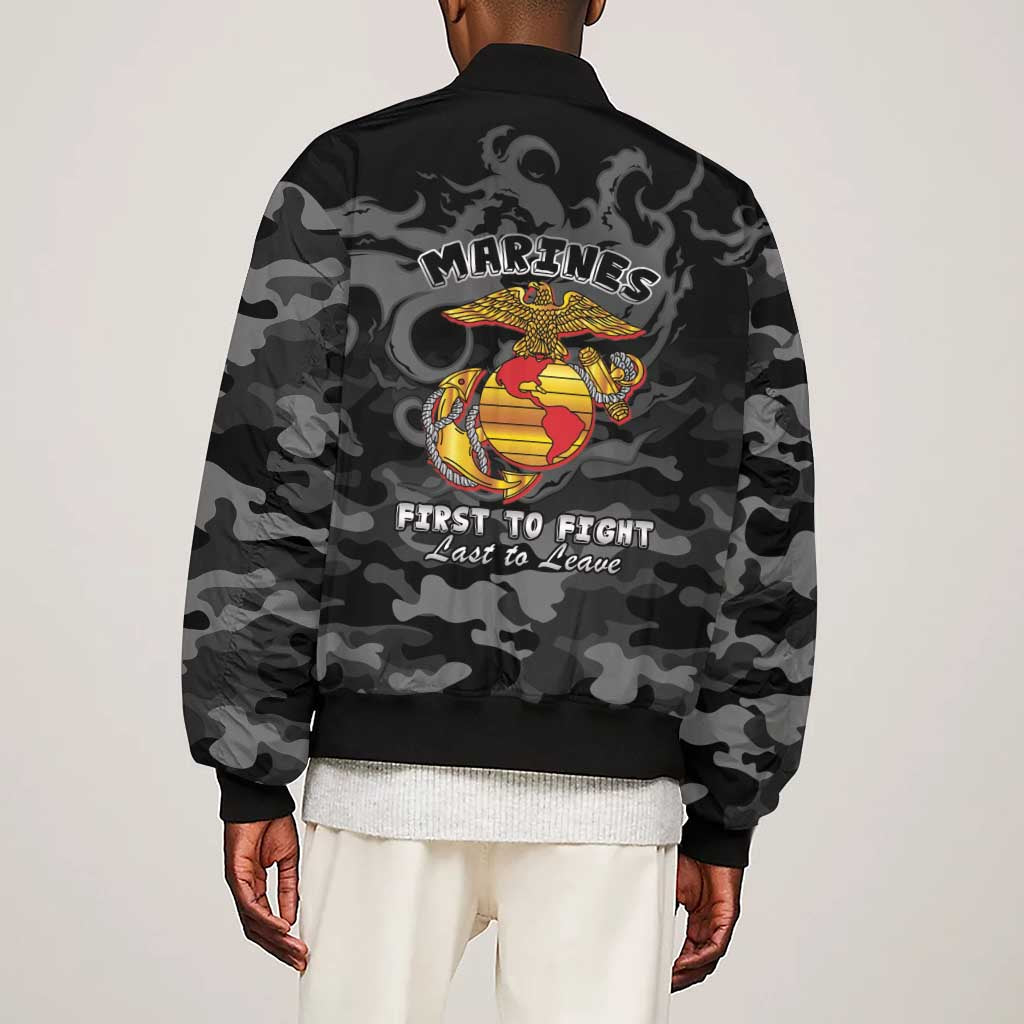 Montford Point Marines Sleeve Zip Bomber Jacket First To Fight Last to Leave