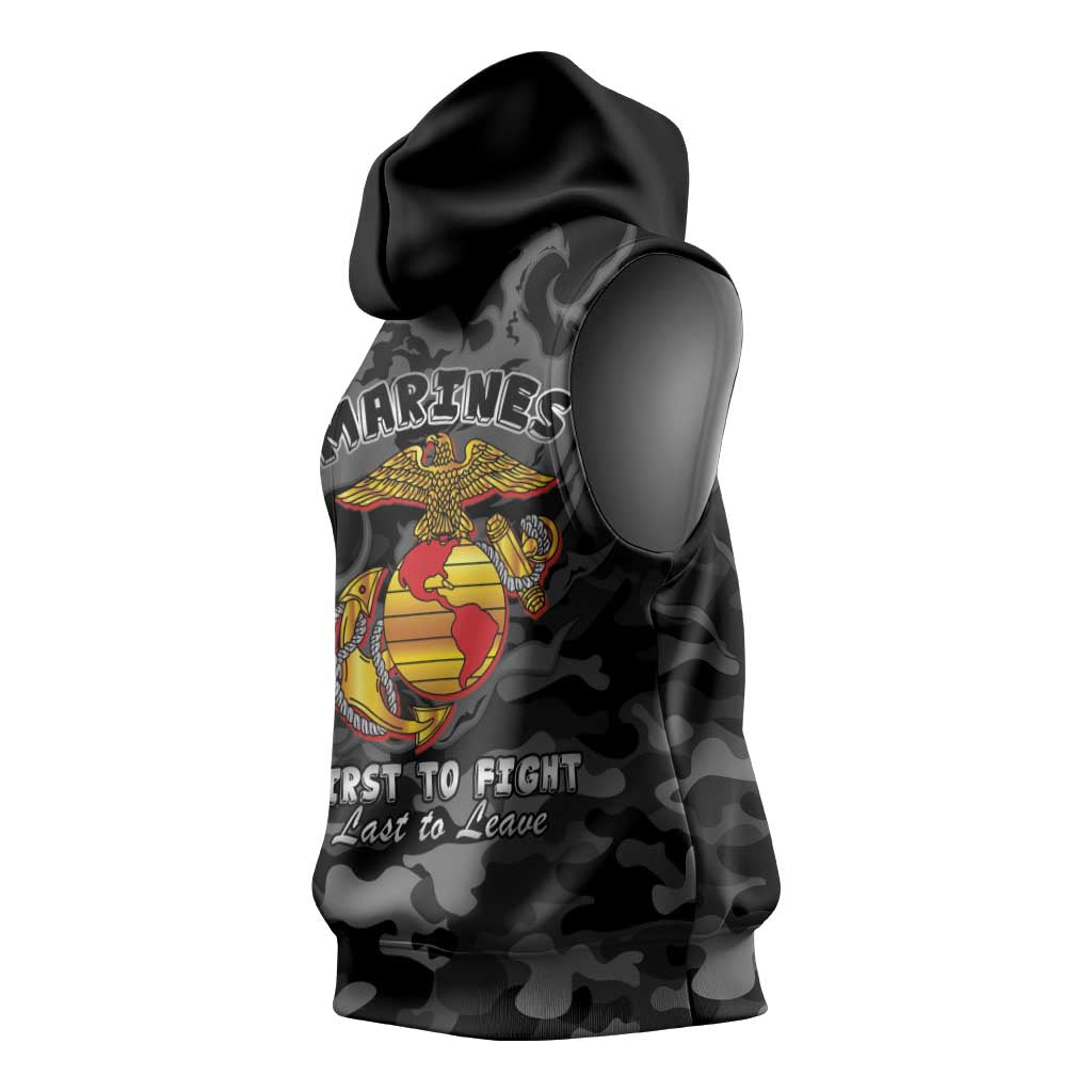 Montford Point Marines Sleeveless Hoodie First To Fight Last to Leave