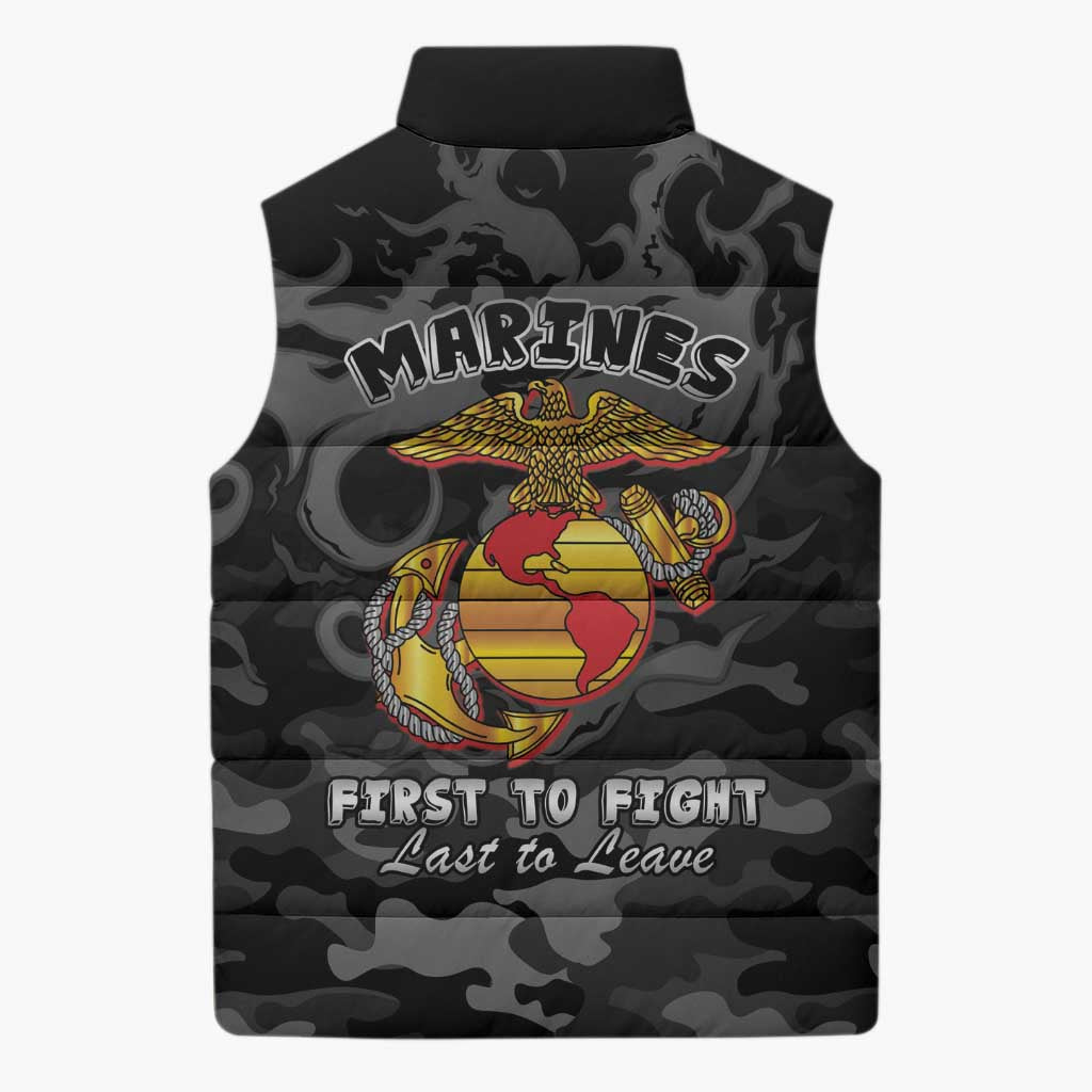 Montford Point Marines Sleeveless Puffer Jacket First To Fight Last to Leave