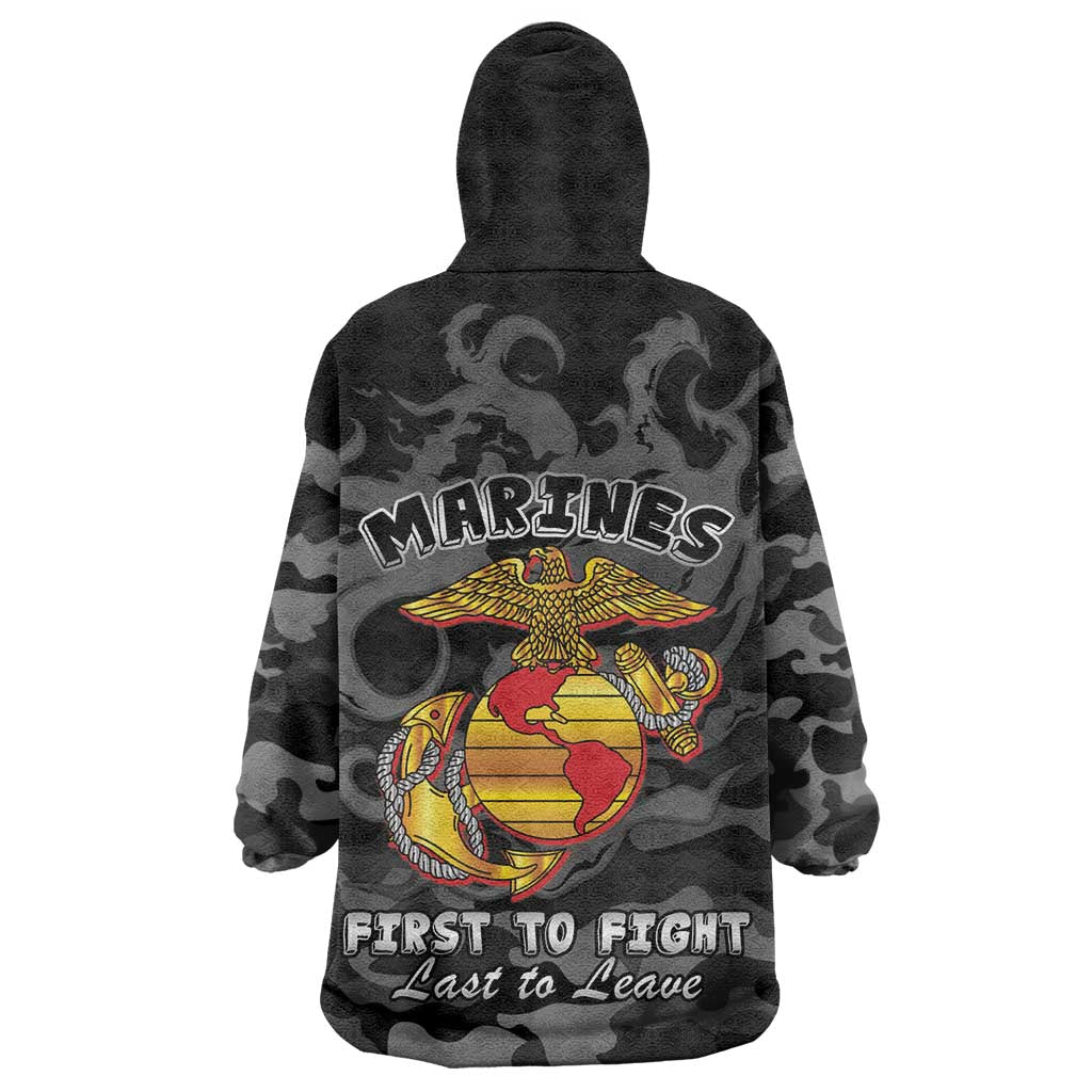 Montford Point Marines Wearable Blanket Hoodie First To Fight Last to Leave