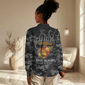 Montford Point Marines Women Casual Shirt First To Fight Last to Leave